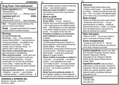 Visine Original Augentropfen, Augenreizungen, Staub, Rauch, trockene Augen, rote Augen, Tetrahydrozolin Hydrochlorid Augenlösung, 15ml