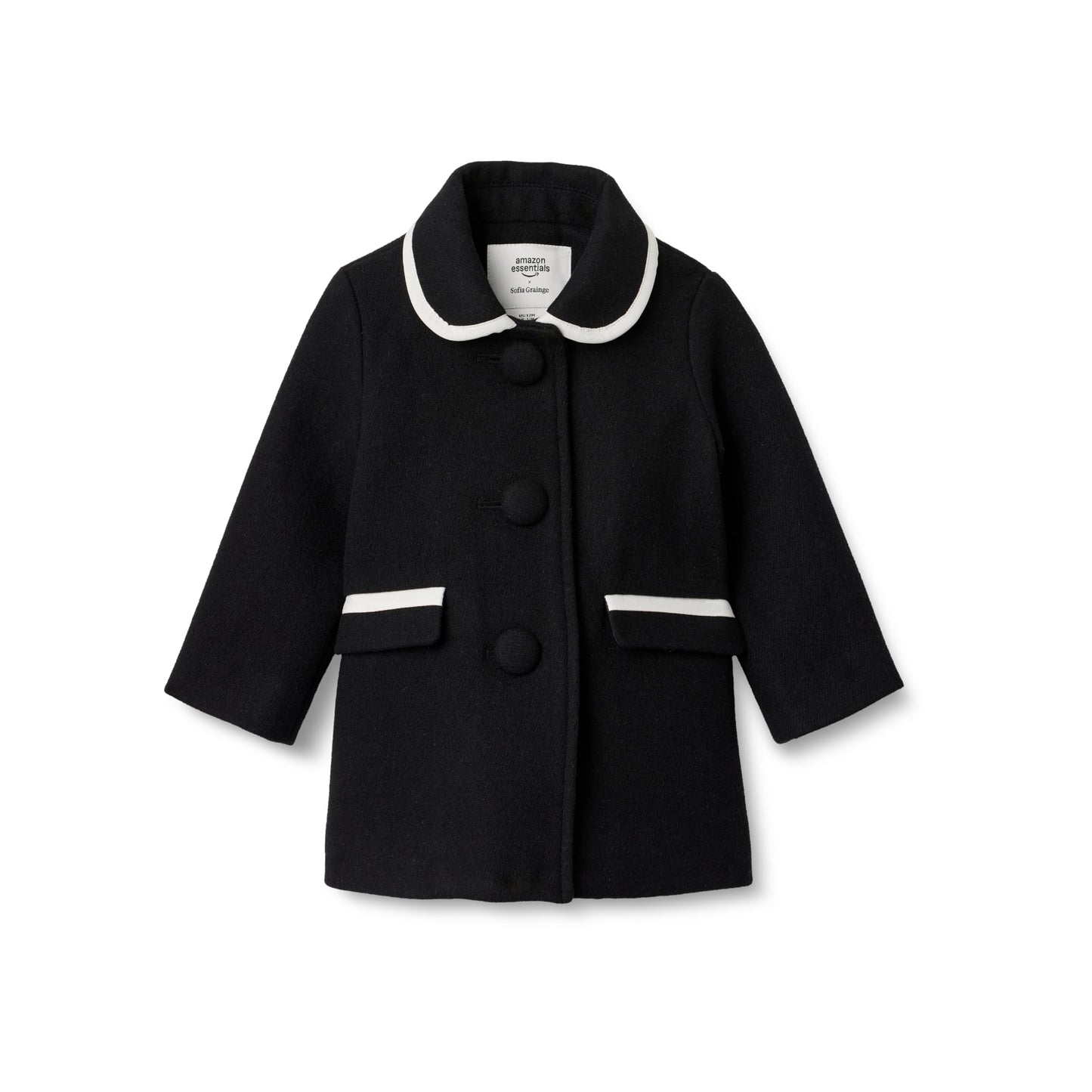 Amazon Essentials x Sofia Grainge Toddlers and Baby Girls' Wool Blend Dress Coat