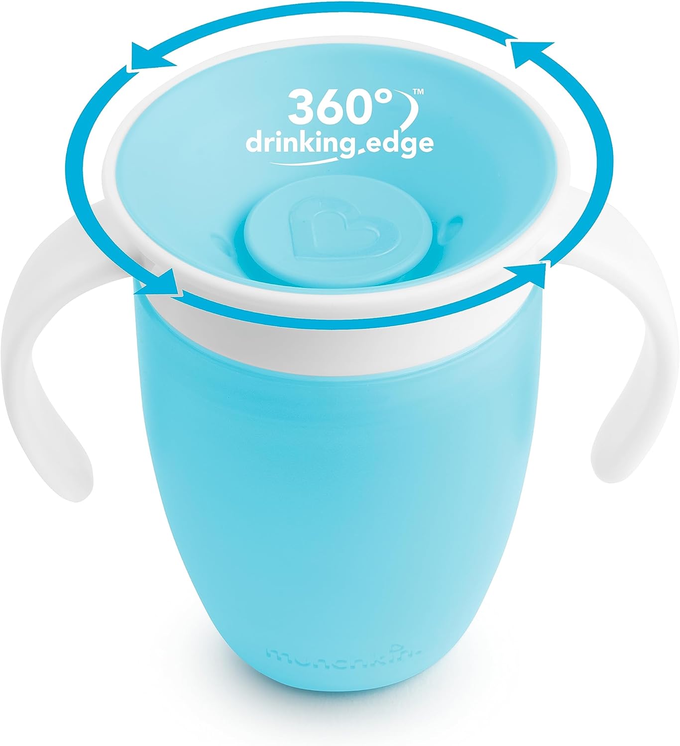 Munchkin Miracle 360˚ Trainer Sippy Cup with Handles, Spill Proof, 7 Ounce, Blue, 1 Pack