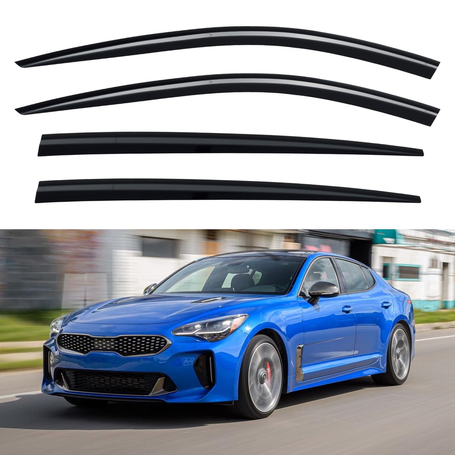 Window Visors Rain Guards for 2015-2026 Ford F150 SuperCrew & 2017-2026 F-150 Raptor F250 F350 F450 F550 Super Duty Crew Cab, Out-Channel Window Vent Deflectors Visors Shades Protectors
