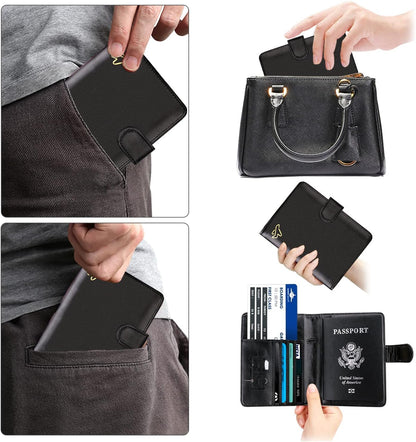 WALNEW RFID-blockierende Reisepasshülle Reisebrieftasche Schutzhülle