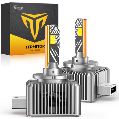 Termitor Brightest H13/9008 LED Bulbs, 10X Brighter 50,000LM, 85K+ Hours Service Life, 6500K Cool White, IP68 Waterproof, 1:1 OEM Size, 3 Minute Installation, Pack of 2