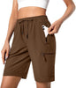 Hugut Women's Lightweight Hiking Cargo Shorts Quick Dry Athletic Shorts Camping Travel Golf Zipper Pockets Water Resistant