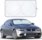 EcoNour Car Windshield Sunshade | Blocks 99% Heat & Keeps Interior Cool | Universal Fits Cars, SUVs, Trucks | Automotive Sun Screen, Visor & Car Accessories for Summer | Medium (64x32 Inches)