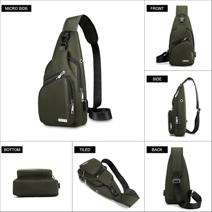Wasserdichte Sling Bag Umhängetasche für Herren Damen Sling Rucksack Wanderrucksack Mehrzweck Cross Body Brusttasche