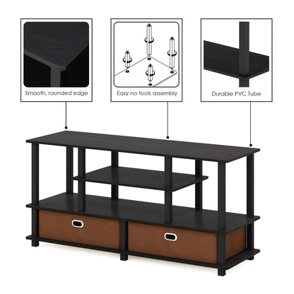 Furinno TOMI TV Stand, 5-Cube Entertainment Center with Open Shelf, Reversible TV Console, for Living Room, Bedroom, Home Office, Green