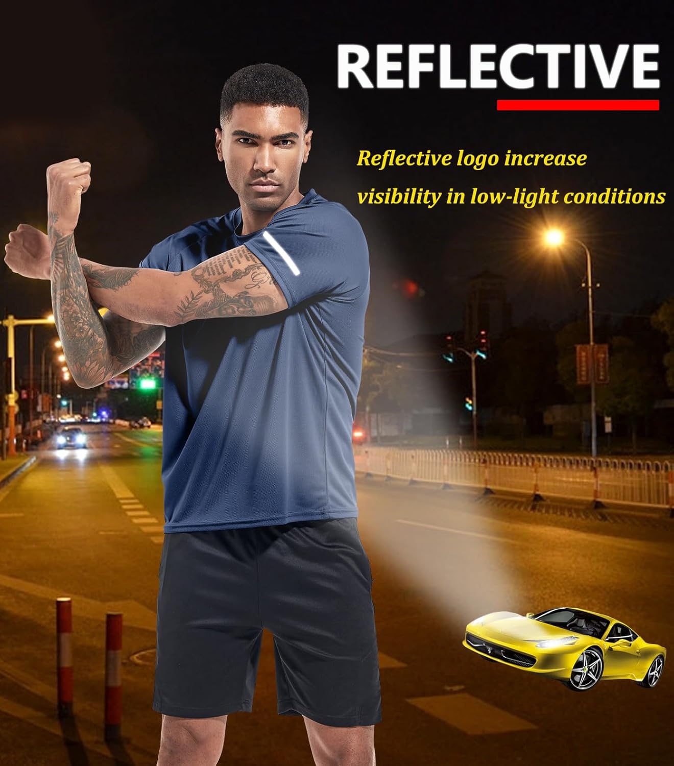 Boyzn 1er, 3er, 5er oder 7er Pack Herren-Trainings-Laufshirts, Dry Fit feuchtigkeitsableitendes T-Shirt, Gym Sport Kurzarm-T-Shirts