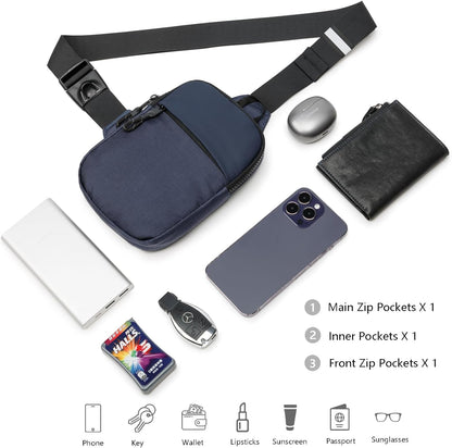 Mini-Slingbag für Damen und Herren, kleine Umhängetasche, lässige, trendige, wasserdichte Brusttasche für Reisen