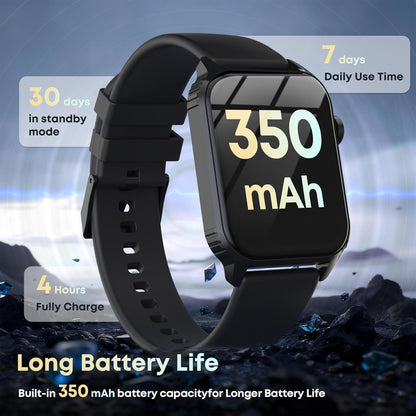 Smartwatches für Damen und Herren, Smartwatch mit 120 Sportmodi, 1,83 Zoll HD-Display, Herzfrequenz-/Schlafmonitor, IP67 wasserdicht, Bluetooth-Anruf- und Musiksteuerung für iPhone/Android (Glänzend Schwarz)