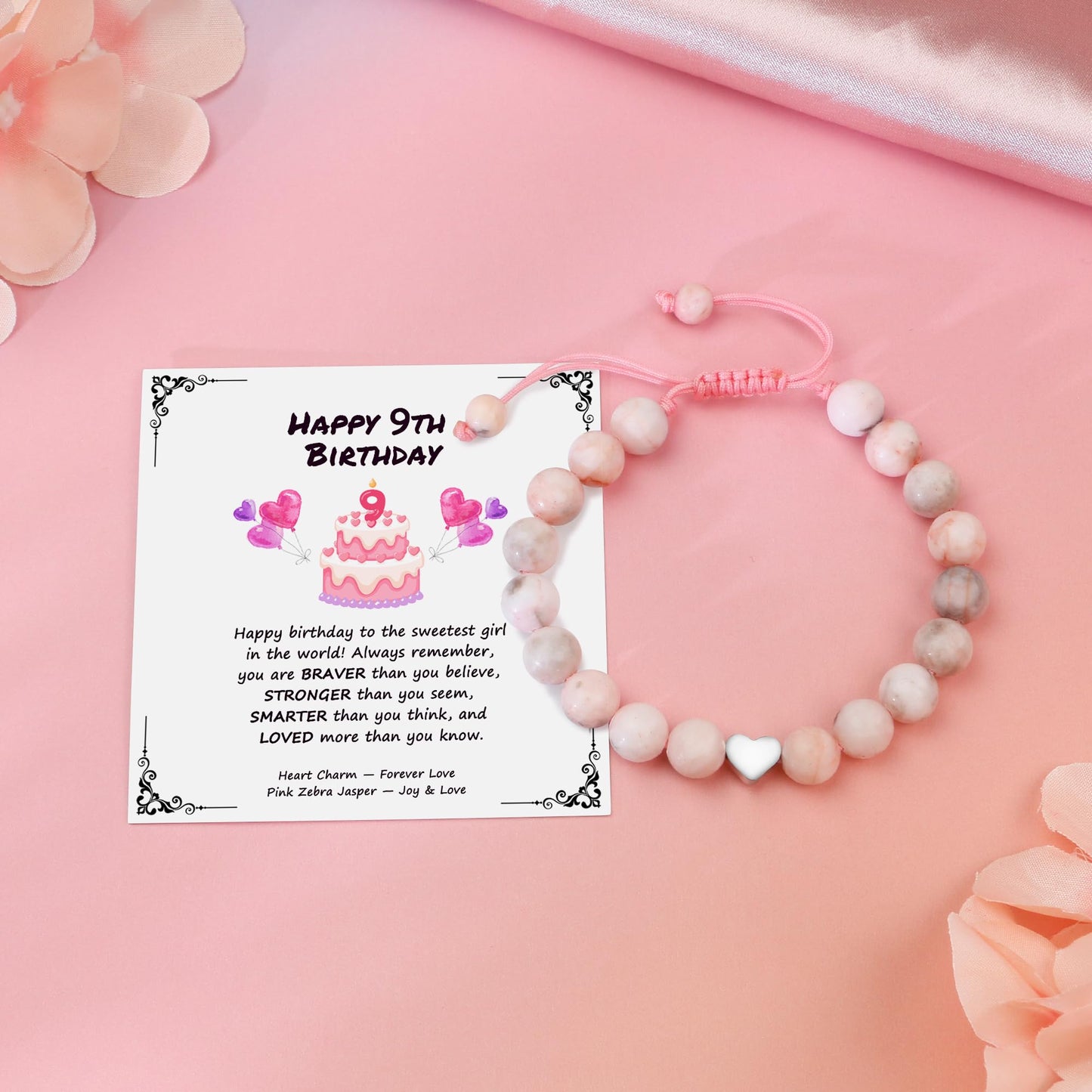 Sereney 5 Jahre altes Mädchen Geburtstagsgeschenkideen, verstellbares rosa-weißes Perlenarmband als Fünf-Jahres-5-Jahre-altes 5. Geburtstagsgeschenk für Teenager-Mädchen, Tochter, Nichte, Enkelin
