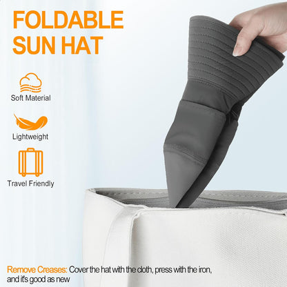 Sonnenhut für Herren und Damen UPF 50+ Schutz – Breiter Krempenhut für Outdoor-Wandern, Wasserabweisender faltbarer Hut zum Angeln