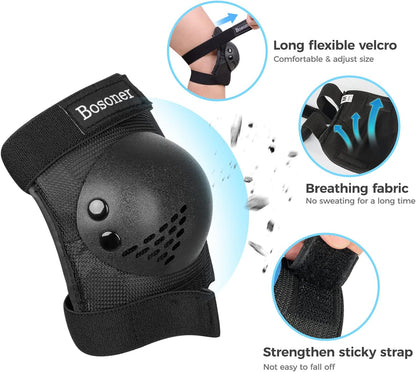 Kinder/Jugend Knieschoner Ellenbogenschoner Protektoren Set für Inlineskates Rollschuhe Radfahren BMX Fahrrad Skateboard Inline-Skating Scooter Fahren Sport