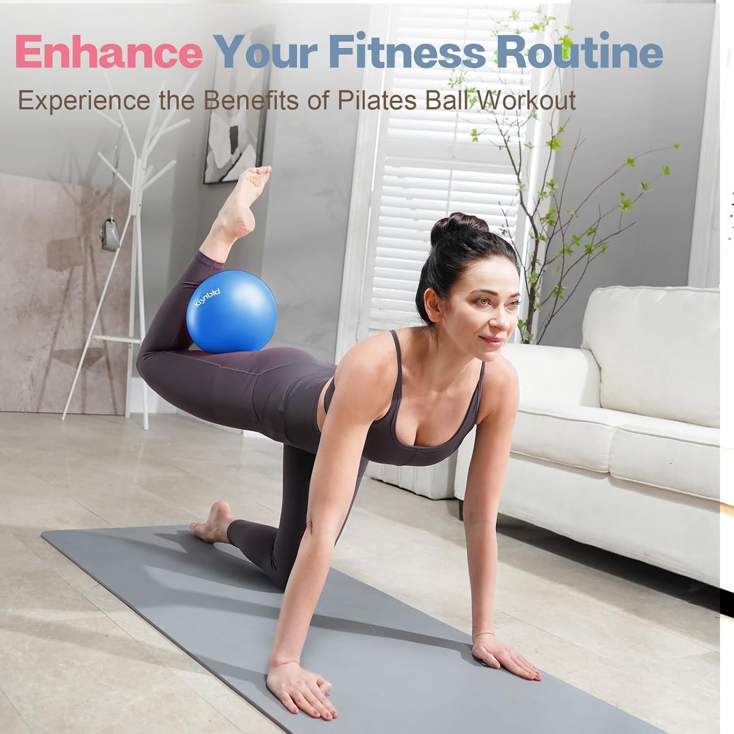 kisnbld Kleiner Gymnastikball, 9 Zoll Mini Pilates Ball, Anti-Burst und Rutschfester Mini Yoga Ball für Stabilität, Fitness, Physiotherapie, Dehnung und Rumpfkrafttraining zu Hause, im Fitnessstudio und Büro