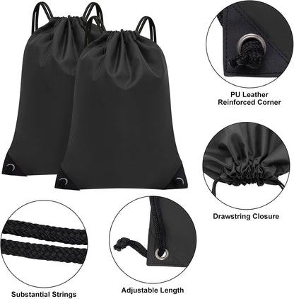 2 STK. Sportbeutel im Großpack, Turnbeutel für Herren Damen, Rucksack mit Zugband für Fitnessstudio, Sport, Reisen