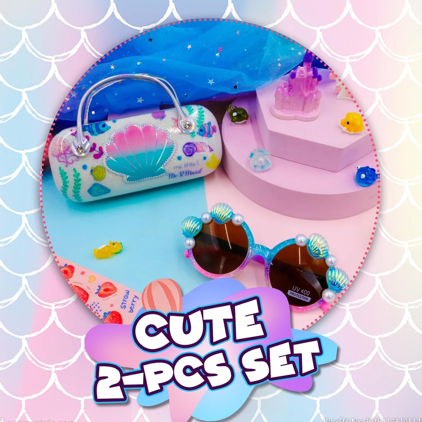 PinkSheep Sonnenbrille für Mädchen, polarisierte Sonnenbrille für Babys und Kinder mit Etui, Einhorn, Oval, Katzen, Herzbrillen, UV400-Schutz