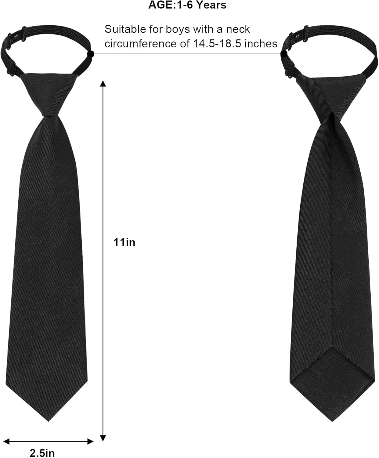 Sucrain 1 Stück Jungen Krawatte Vorgespunden Verstellbares Halsband Krawatte für Hochzeit Abschlussfeier Schuluniformen