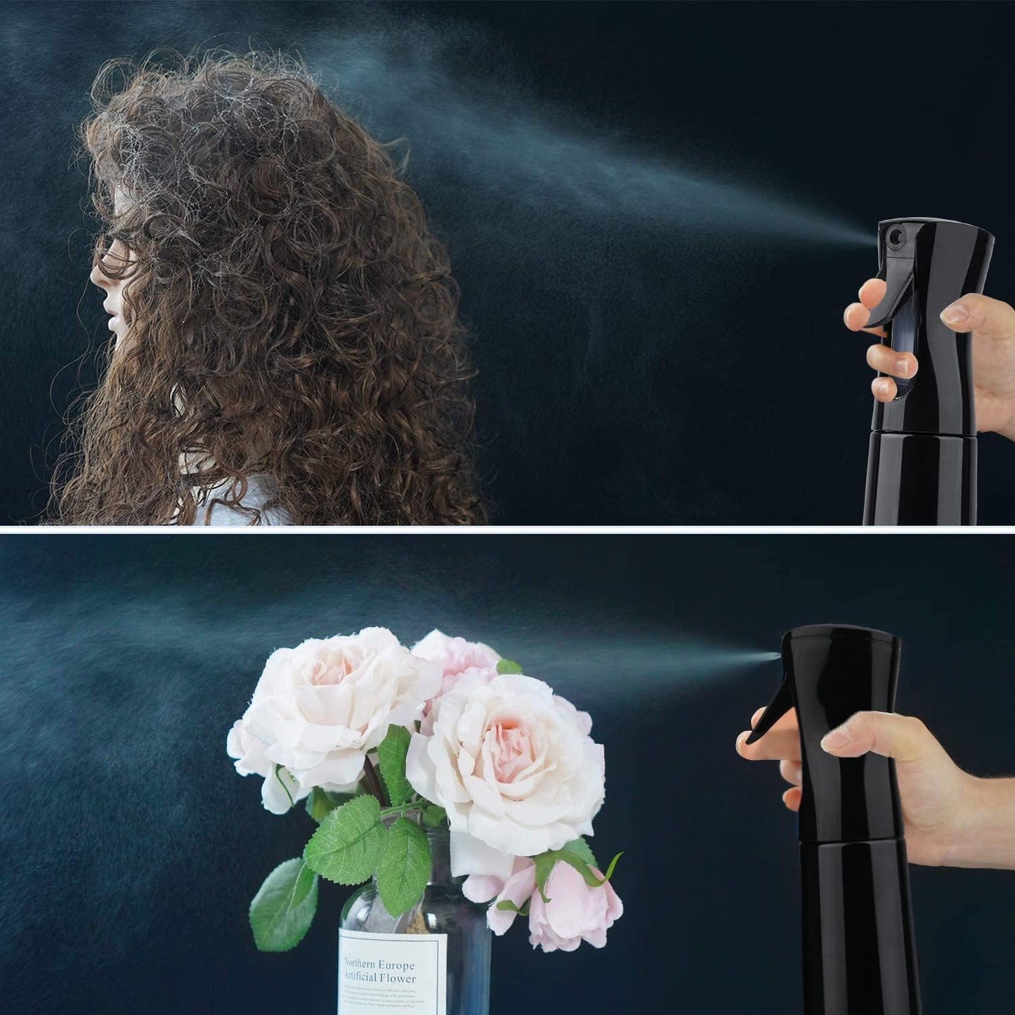 TANSHINE Kontinuierliche Haar Pflanze Mister Sprühflasche Fein Leer Klein Nebelsprühflaschen Nebelsprüher Wasser Alkohol Reinigungs Sprühnebel Flasche für Lockenhaar Styling Produkte,Pflanzen, 200ml,Klar