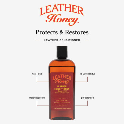 Leather Honey Leather Conditioner, Since 1968. for All Leather Items Including Auto, Furniture, Shoes, Purses and Tack. Non-Toxic and Made in the USA / 8 Fl Oz (Pack of 1)