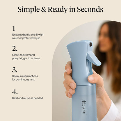 Kitsch Sprühflasche für Haare – Kontinuierlicher Wasserzerstäuber mit ultrafeinem Sprühnebel für Hairstyling, Barbiere, Salons, Reinigung, Pflanzen, vielseitige Sprühflaschen – Aus recyceltem Kunststoff – Terrakotta, 150 ml