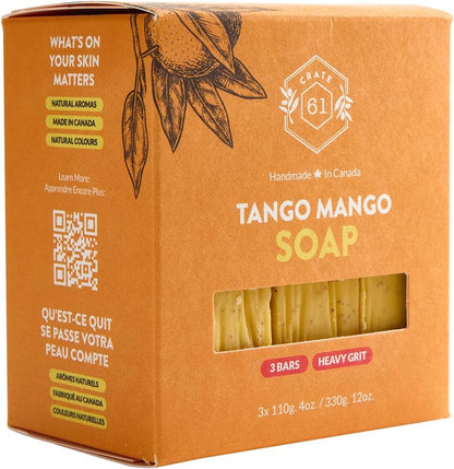 CRATE 61 ORGANICS Vegane Naturseife, handgemachte Seife mit hochwertigen ätherischen Ölen, kaltgepresst für Gesicht und Körper für Männer und Frauen, 3er-Pack (4 oz, Riegel) (Eucamint)