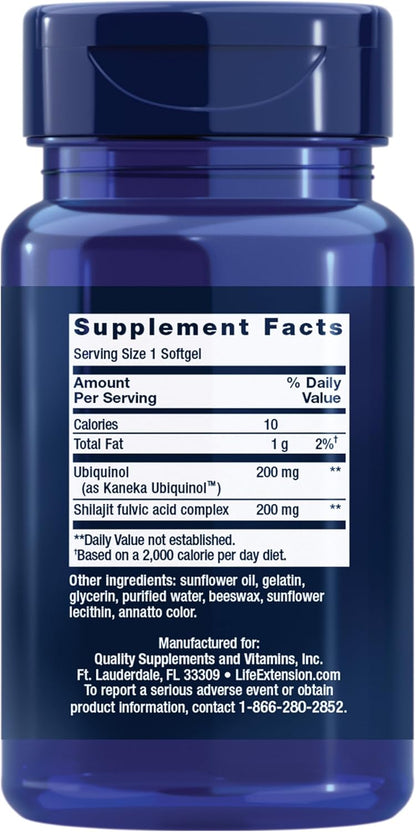 Life Extension Super Ubiquinol CoQ10 with Enhanced Mitochondrial Support, 200mg, 30 Softgels