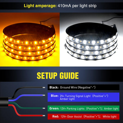 Nilight 4Pcs Car Underglow Neon Accent Strip Lights 252 LEDs RGB 8 Color Sound Active Function Music Mode with Wireless Remote Control Underbody Light Strips for Cars Van SUV Truck