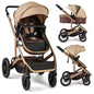 INFANS 2 in 1 Baby Stroller, Folding Newborn Pram Convertible Stroller Bassinet for Infant Foldable High Landscape Shock Absorption with Reversible Seat Aluminum Structure for Pushchair