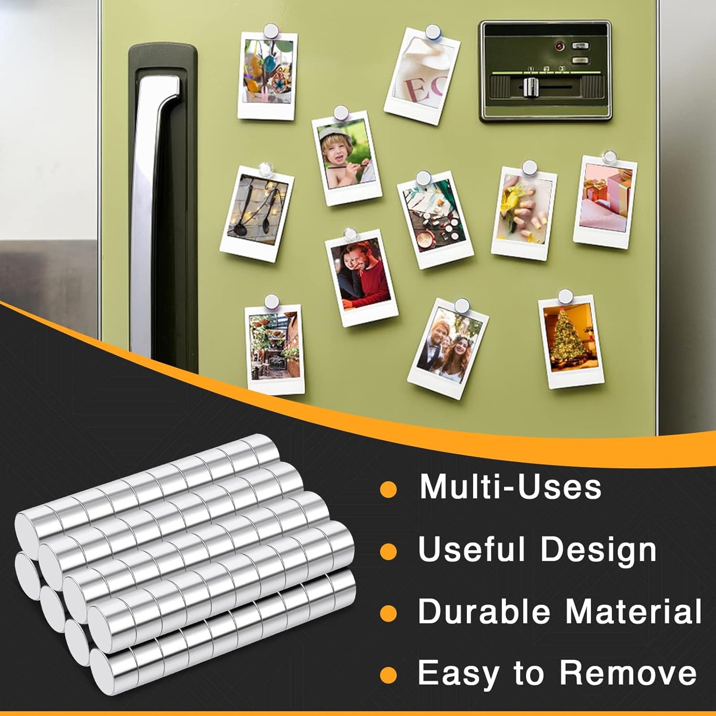TRYMAG Klein 10x3mm 50 Stück Seltenerdmagnete, 50 Stück Winzige Runde Kühlschrankmagnete für Whiteboard, Kühlschrank, DIY, Küche, Büro