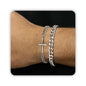 9.0 InchesSilver Cuban & Cross Chain