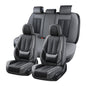 Coverado Car Seat Covers 5 Pieces, Full Set Universal Seat Covers for Cars, Waterproof Nappa Leather Auto Seat Protectors with Head Pillow, Car Interiors Fit for Most Sedans SUV Pick-up Truck, Black