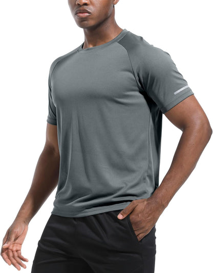 Boyzn 1er, 3er, 5er oder 7er Pack Herren-Trainings-Laufshirts, Dry Fit feuchtigkeitsableitendes T-Shirt, Gym Sport Kurzarm-T-Shirts