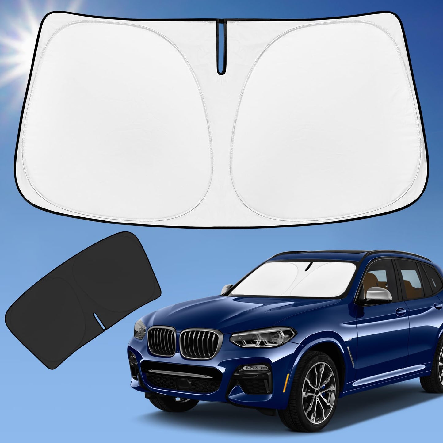 for Toyota Tacoma 2016-2023 2024 2025 2026 Sun Shade Sunshade Windshield Cover - 4 Layers Front Window Shade Custom Fit Tacoma 2Dr 4Dr Pickup Sun Visor 240T Shade Blocks UV Rays Car Accessories