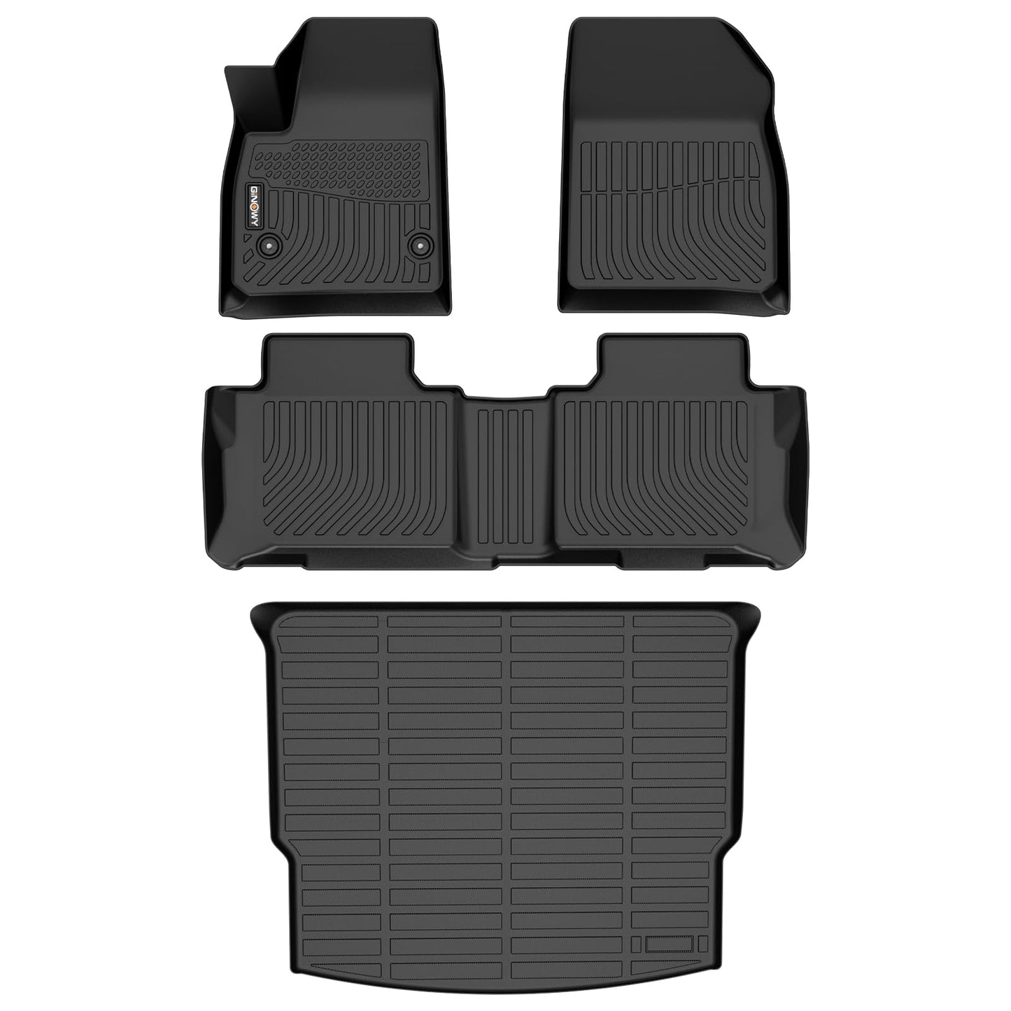 GINOWY-Floor Mats for Toyota 4Runner 1996-2002,1st+2nd Row,TPE All Weather Car Mats Custom Fit Rubber Floor Liners Car Accessories for Toyota 4Runner