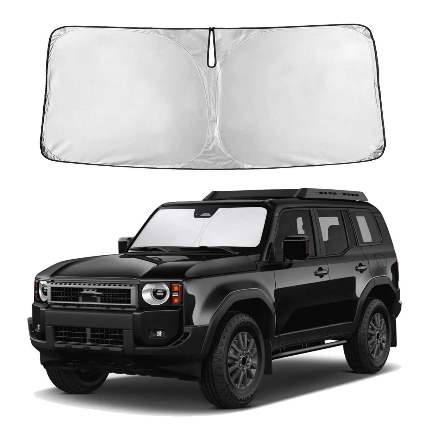 EcoNour Car Windshield Sunshade | Blocks 99% Heat & Keeps Interior Cool | Universal Fits Cars, SUVs, Trucks | Automotive Sun Screen, Visor & Car Accessories for Summer | Medium (64x32 Inches)