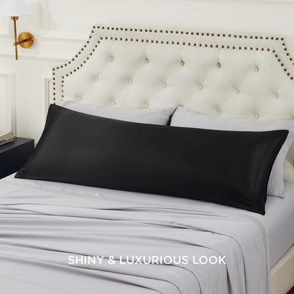 Bedsure Satin-Kissenbezug, Queen-Size, 2er-Pack, Seidenkissenbezügen ähnlich, seidige Kissenhüllen mit Hotelverschluss, Raumdeko, Valentinsgeschenke für Frauen und Männer, Grau, 50x75 cm