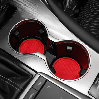 SINGARO Auto-Becheruntersetzer, 4 Stück universelle rutschfeste Becherhalter, in Ornamente eingebettete Untersetzer, Auto-Interieur-Zubehör, Schwarz