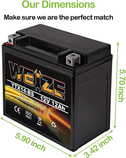 Weize YTX14 BS ATV Battery: A High-Performance Solution for Your Ride