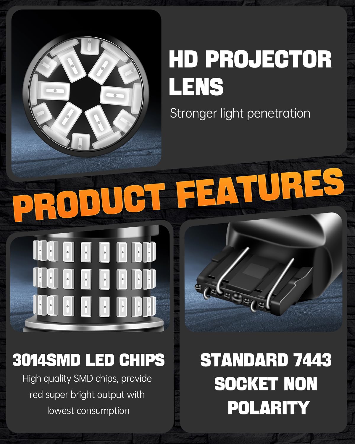 LUYED 3157 LED Bulbs Reverse Light Xenon White 1800 Lumens Super Bright 78 SMD 3056 3156 3057 4157 LED Bulbs,Used for Back Up Reverse Lights,Brake Lights,Tail Lights,Turn Signal Lights,Pack of 2