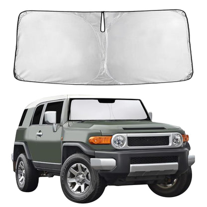 EcoNour Car Windshield Sunshade | Blocks 99% Heat & Keeps Interior Cool | Universal Fits Cars, SUVs, Trucks | Automotive Sun Screen, Visor & Car Accessories for Summer | Medium (64x32 Inches)