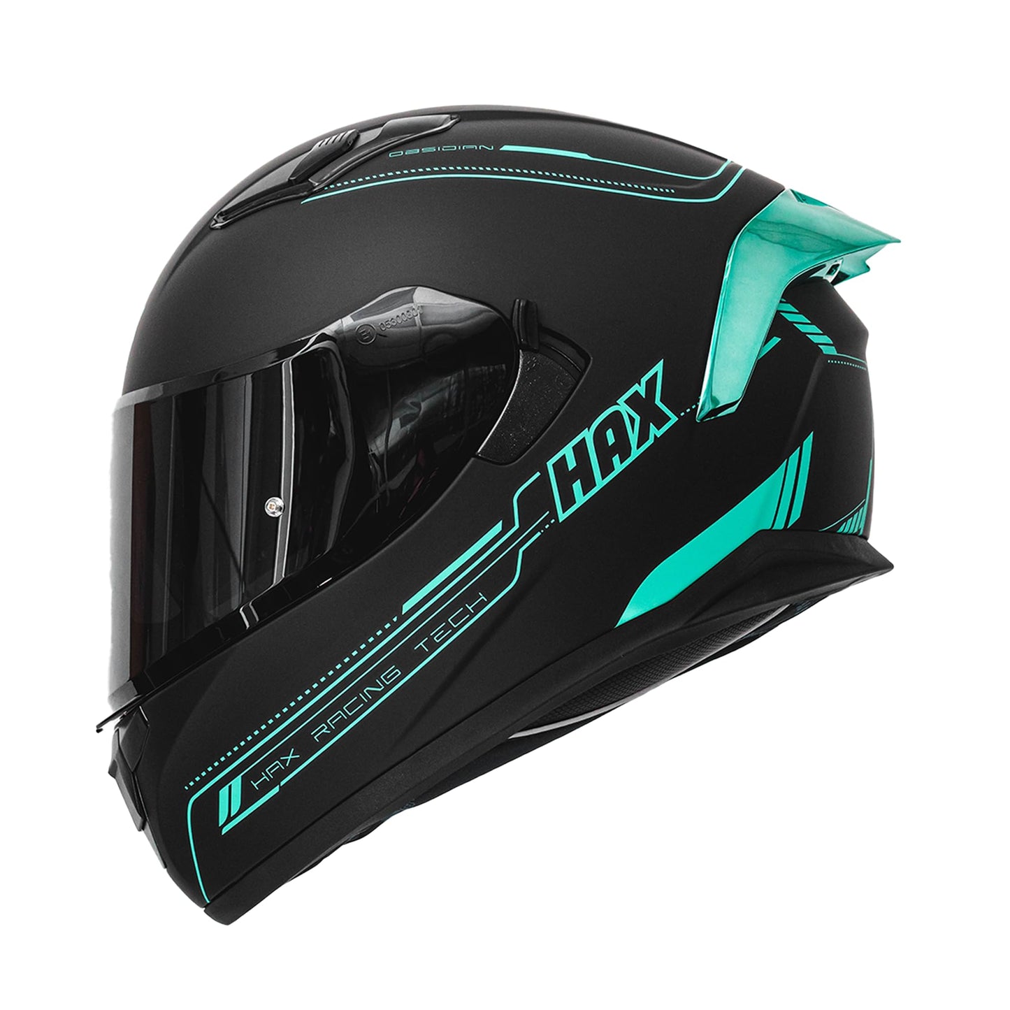 HAX Obsidian Full Face Dual Visor Adult Motorcycle Helmet for Motorbike Street Bike with Pinlock Ready DOT Approved Matte Black Gold L