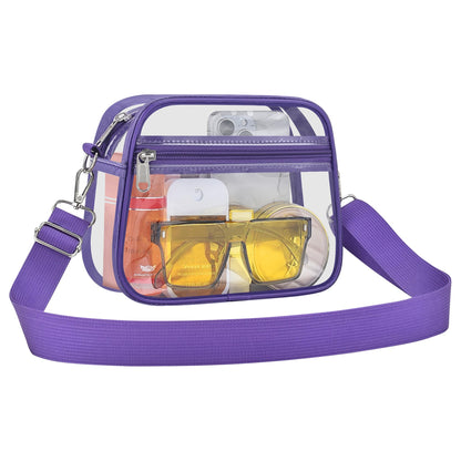 Clear Bag for Stadium Events Clear Sports Fan Handbags Purses with Adjustbale Strap for Concerts Festivals Game Day