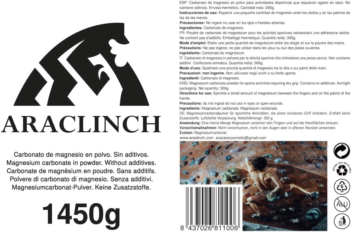 Magnesium Carbonate Powder Climbing Crossfit Gym Paddle Weight Lifting Calisthenics 1450g