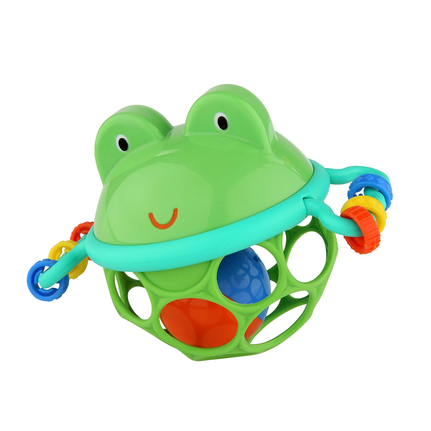 Bright Starts Oball Easy Grasp Classic Ball BPA-Free Infant Toy in Red, Yellow, Green, Blue, Age Newborn and up, 4 Inches