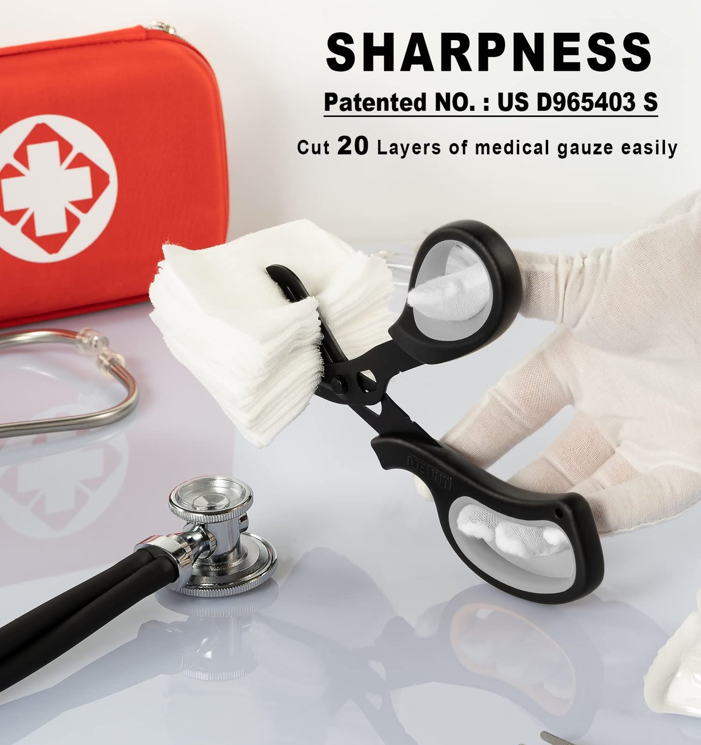 MEUUT 2 Pack Medical Scissors Trauma Shears for Left and Right Hand -Patented Bandage Scissors All Purpose with Non-Stick Blades, Surgical Grade Shears Stainless Steel EMT Scissors for Nurses EMT