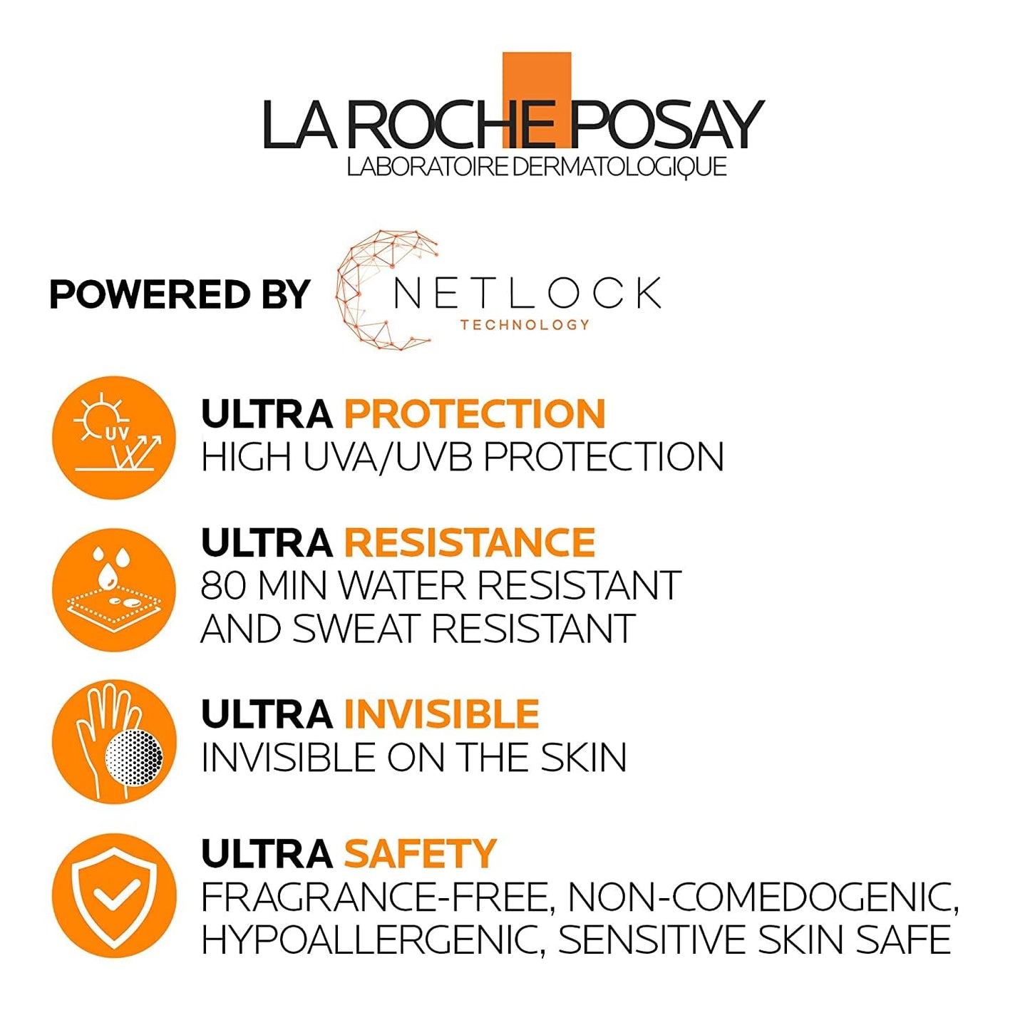 La Roche Posay Anthelios Ultra Fluid Face & Body Sunscreen SPF 50+, High UVA UVB Protection, Invisible Matte Finish, Water & Sweat Resistant, Fragrance Free, Recommended by Dermatologists