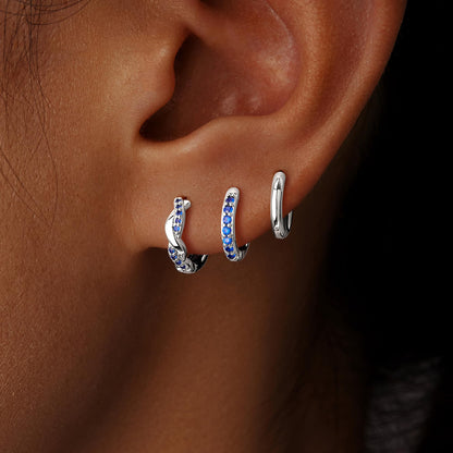 Inerney 14K Gold Plated Huggie Hoop Earrings for Women, Small Sterling Silver Earring Set Hypoallergenic Cartilage Helix Stacks, Mini Dainty Cute Trendy Birthstone Jewelry Gift for Multiple Piercings
