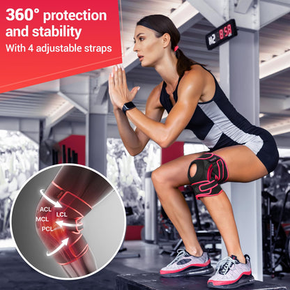 DR. BRACE ELITE Kniebandage mit Seitenstabilisatoren & Patellagelkissen für maximale Knieschmerzlinderung und schnelle Genesung für Männer und Frauen – Bitte sehen Sie sich das Video zur Größenbestimmung an (Mercury, Large)