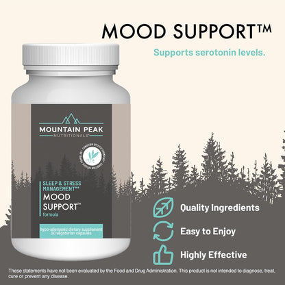 Mountain Peak Nutritionals Sleep & Mood Support Combo Pack – 5-HTP, Amino Acids, Melatonin, Magnesium & Serotonin Boosting Ingredients – Hypoallergenic Supplements for Relaxation & Well-Being