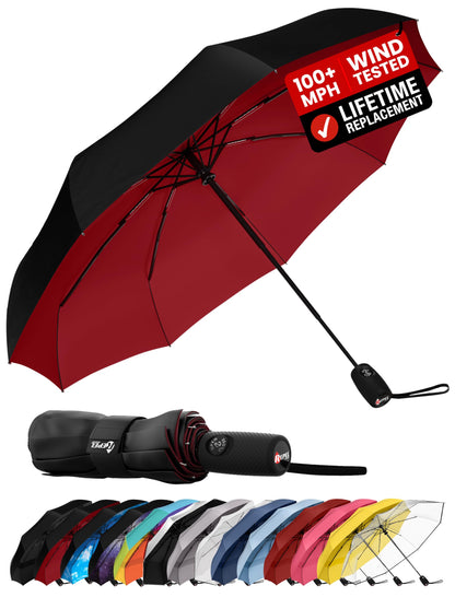 Repel Windproof Travel Umbrella - Compact & Withstands Winds up to 100MPH , Strongest Premium Auto Folding Umbrella for Rain and Sun - Durable, Light & Portable for Women & Men , Fits Backpack & Cars