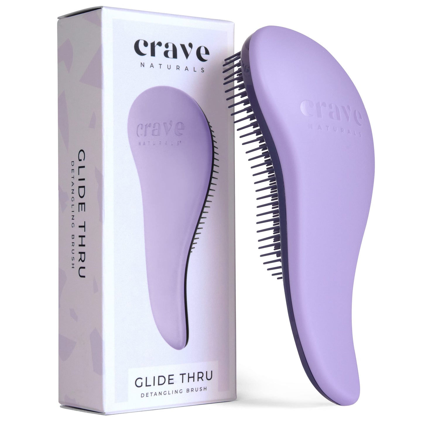 Crave Naturals Glide Thru Entwirrbürste für Erwachsene und Kinder. Entwirrbürste für natürliches, lockiges, glattes, nasses oder trockenes Haar. Haarbürsten für Frauen. Stylingbürste (Blau)